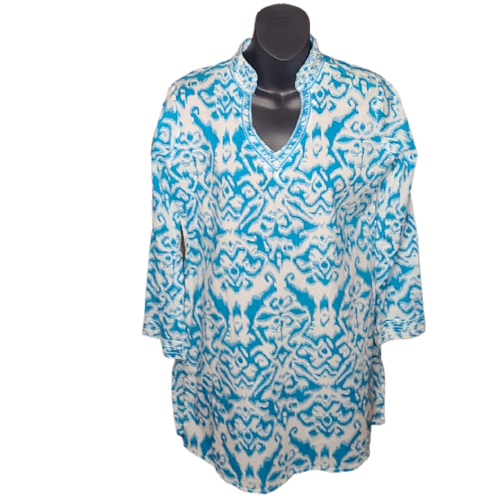 Toss Designs Boho Abstract Print 100% Cotton Tunic - image 5